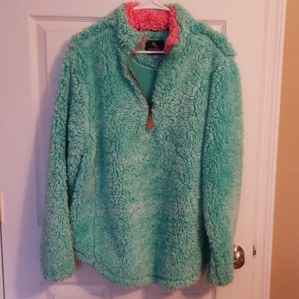 Simply Southern sherpa pullover size L EUC